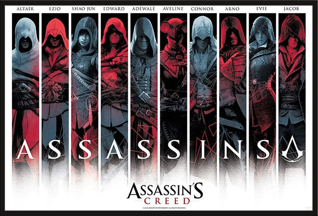 Décoration murale geek Assassin's Creed avec son cadre amovible noir