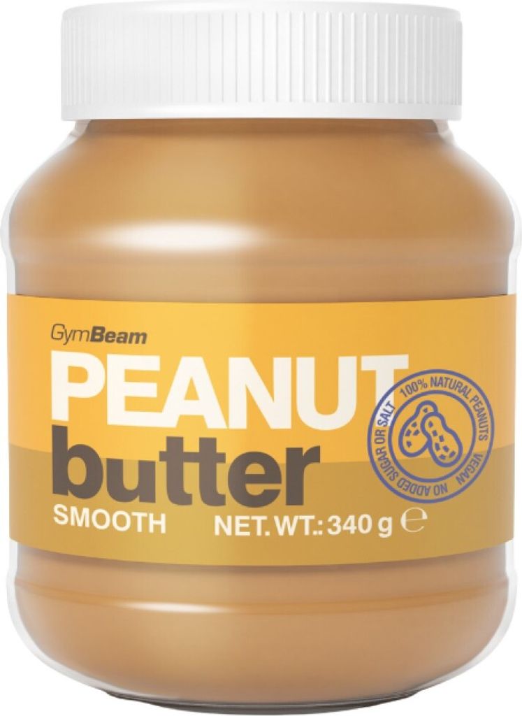 GymBeam Natrliche Erdnussbutter - Hoher Proteingehalt, vegane Protein- und Fettquelle, gesunde Protein-Erdnussbutter ohne Zucker und Palml (340 g, ...
