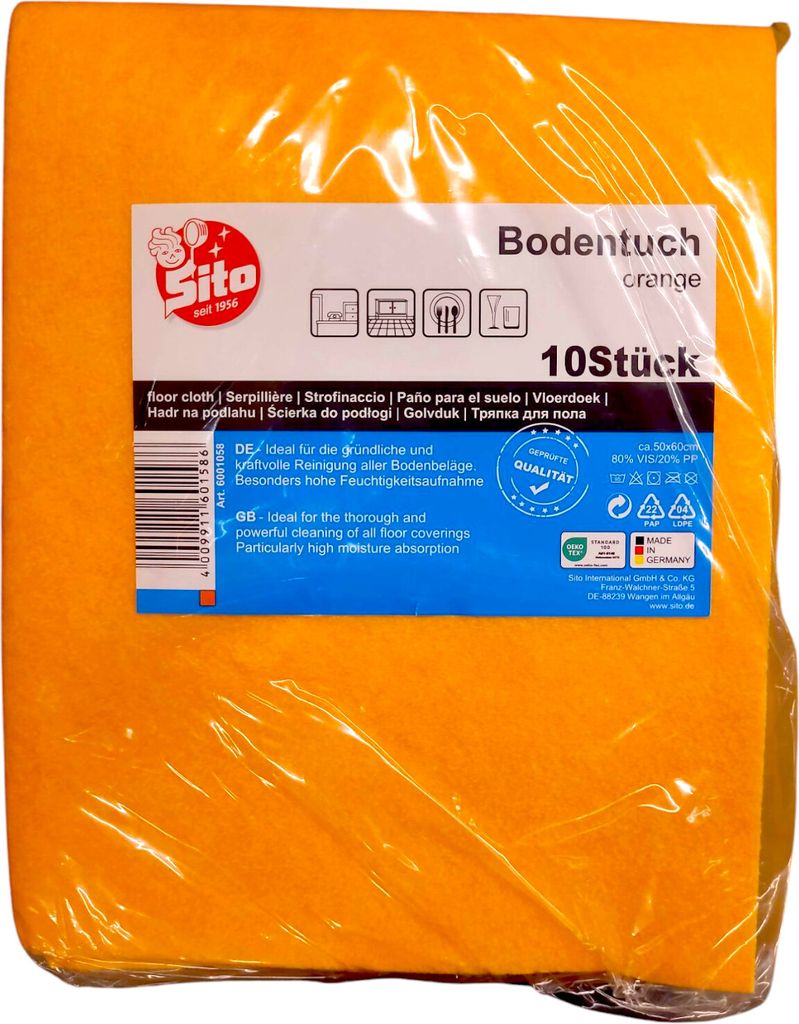 Sito Bodentuch orange 10 Stck. Reinigungstuch Bodenreinigung Lappen