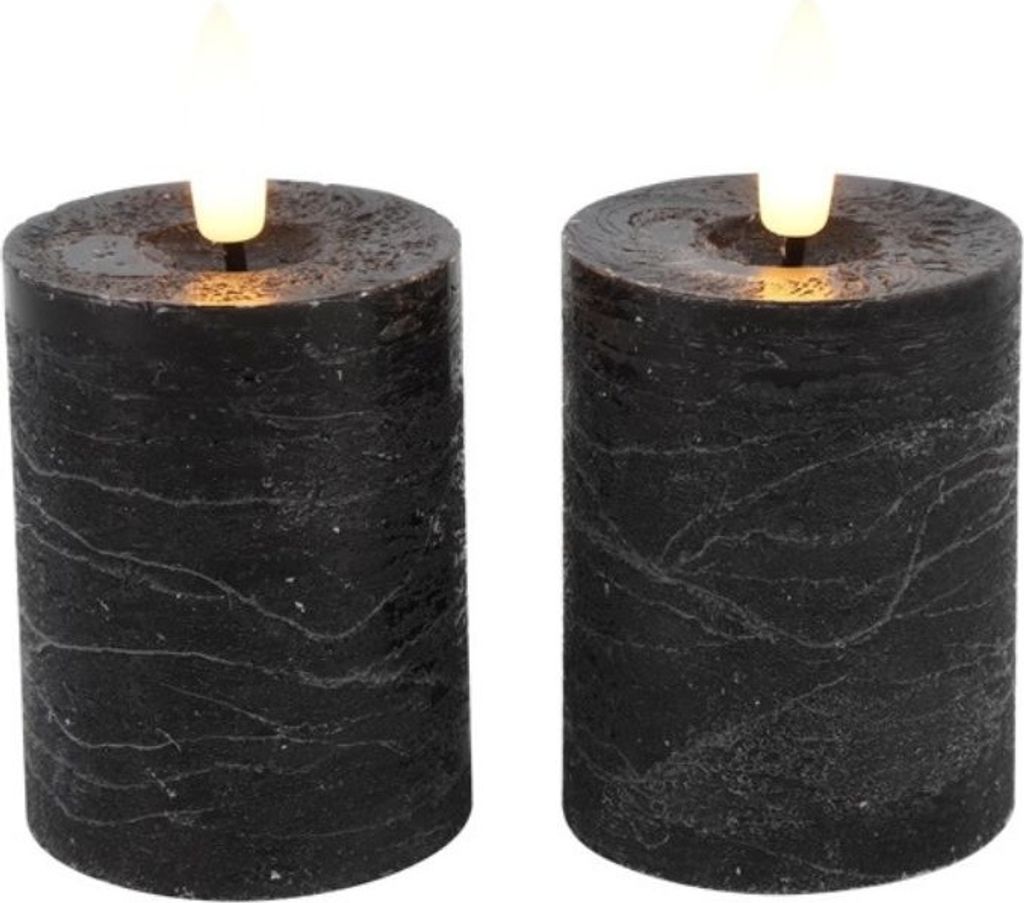 DECOSTAR Bougies LED noires 2 pcs. 6/18h minuterie cire Image du produit 