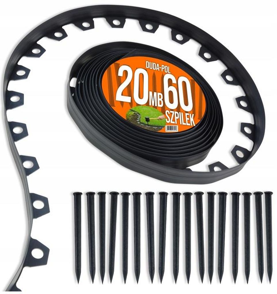 20 m - 60 Stück Rasenanker für Gartenrasenkanten, EASY BORDER