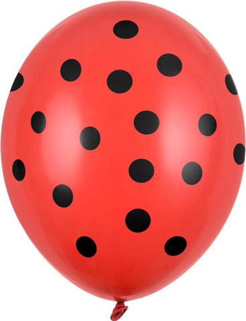 Luftballons 30cm, Punkte, Pastell Mohnrot (1 Packung / 50 Stück)