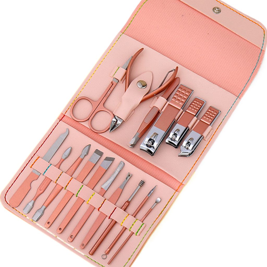 Pedikuere- und Manikuere-Werkzeug-Set, tragbares Nagelknipser-Set mit Nagelfeile, Trimmer, Augenbrauen-Trimmer, Clip, Tool zum Entfernen abgestorbe...