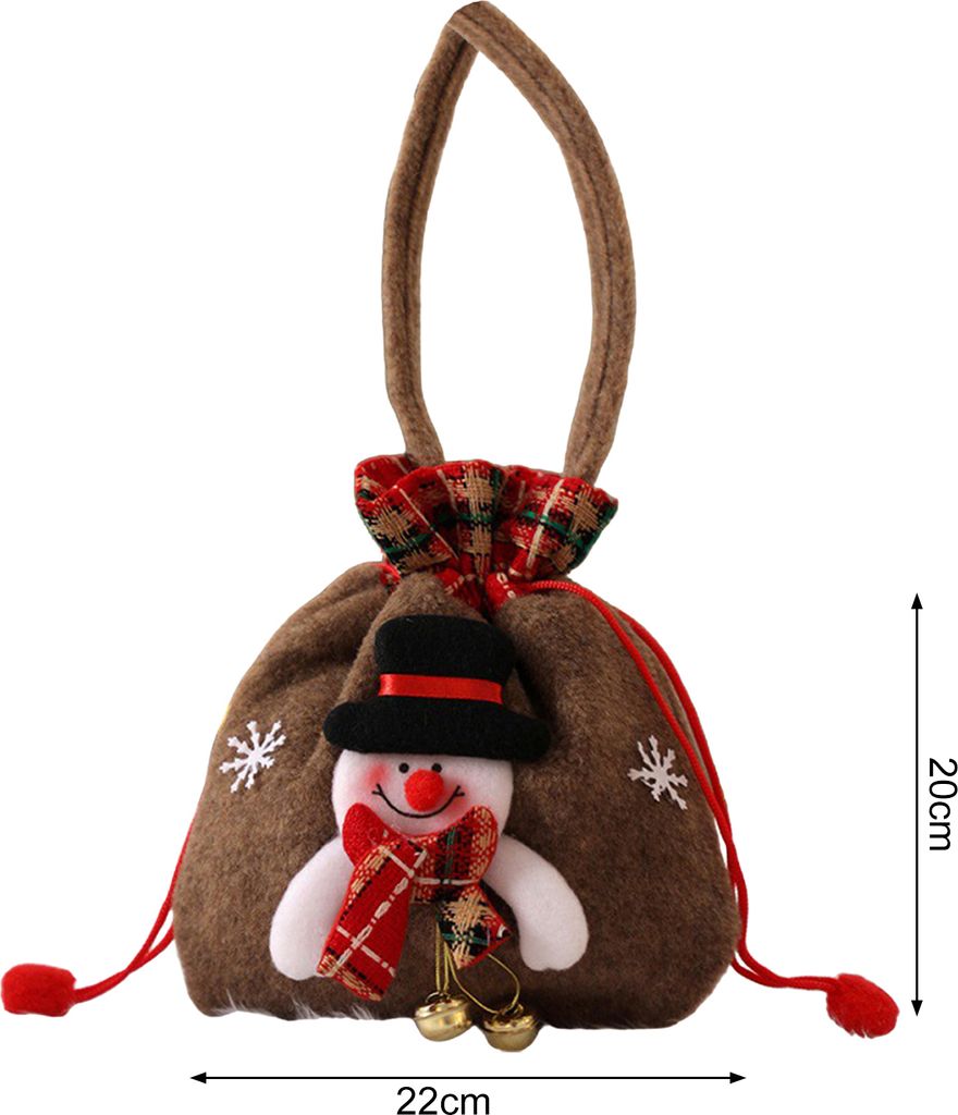 Weihnachts-Süßigkeitsgeschenk-Einkaufstasche, bezauberndes Design im Weihnachtsstil, schaffen Atmosphäre, festliche Geschenktasche mit Kordelzug