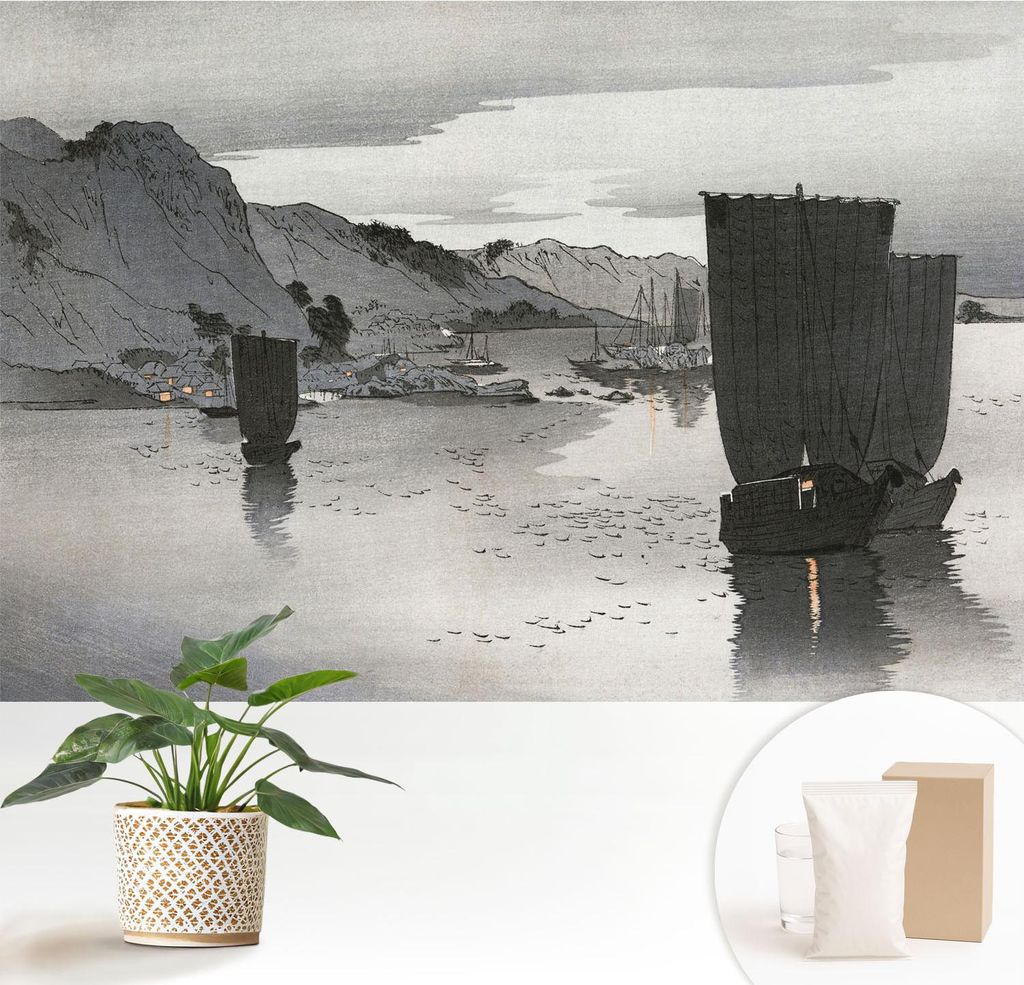Fototapete - 152x104 cm - Tapete - Wandtapete - Wandbilder - Dekofolie - Tapete Folie - Wand - Dekoration - Wohnzimmer - Abendbucht