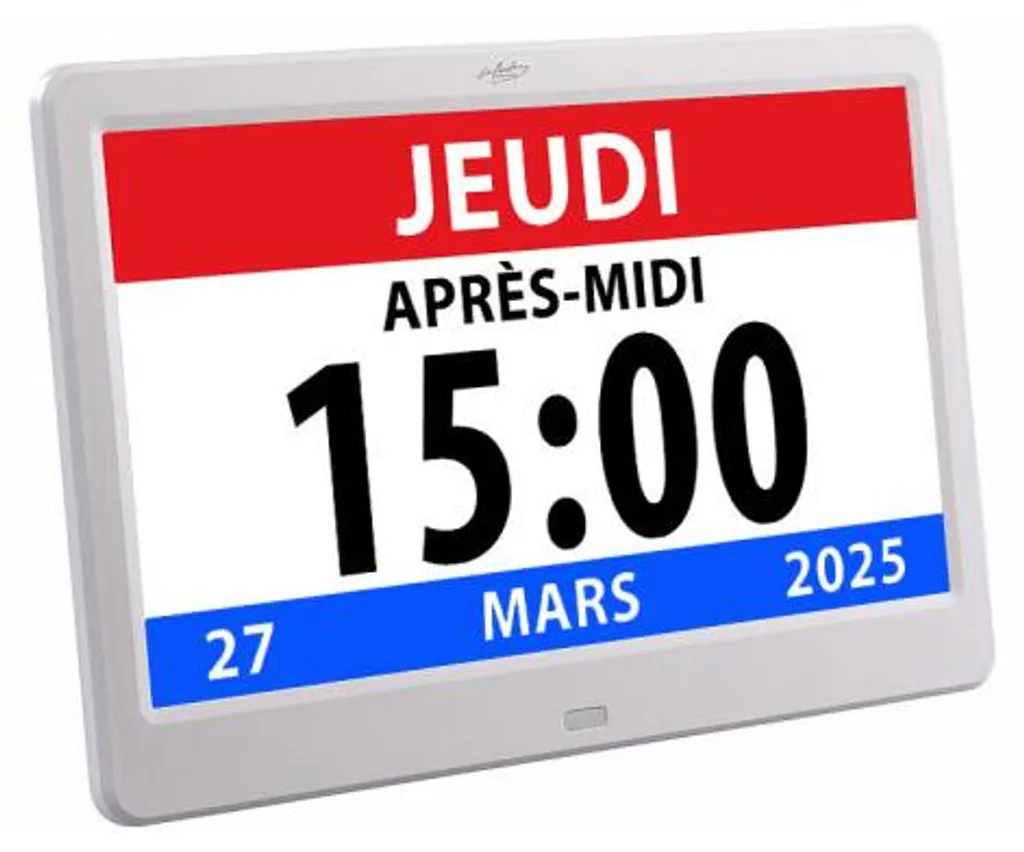 Horloge Aide-Mémoire 10 Pouces avec Photos et Rappel pour les Seniors