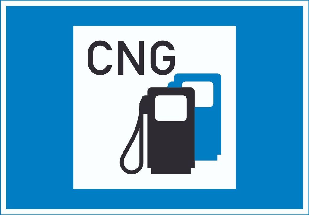 Tankstelle mit Erdgas Symbol Schild A5 (148x210mm)
