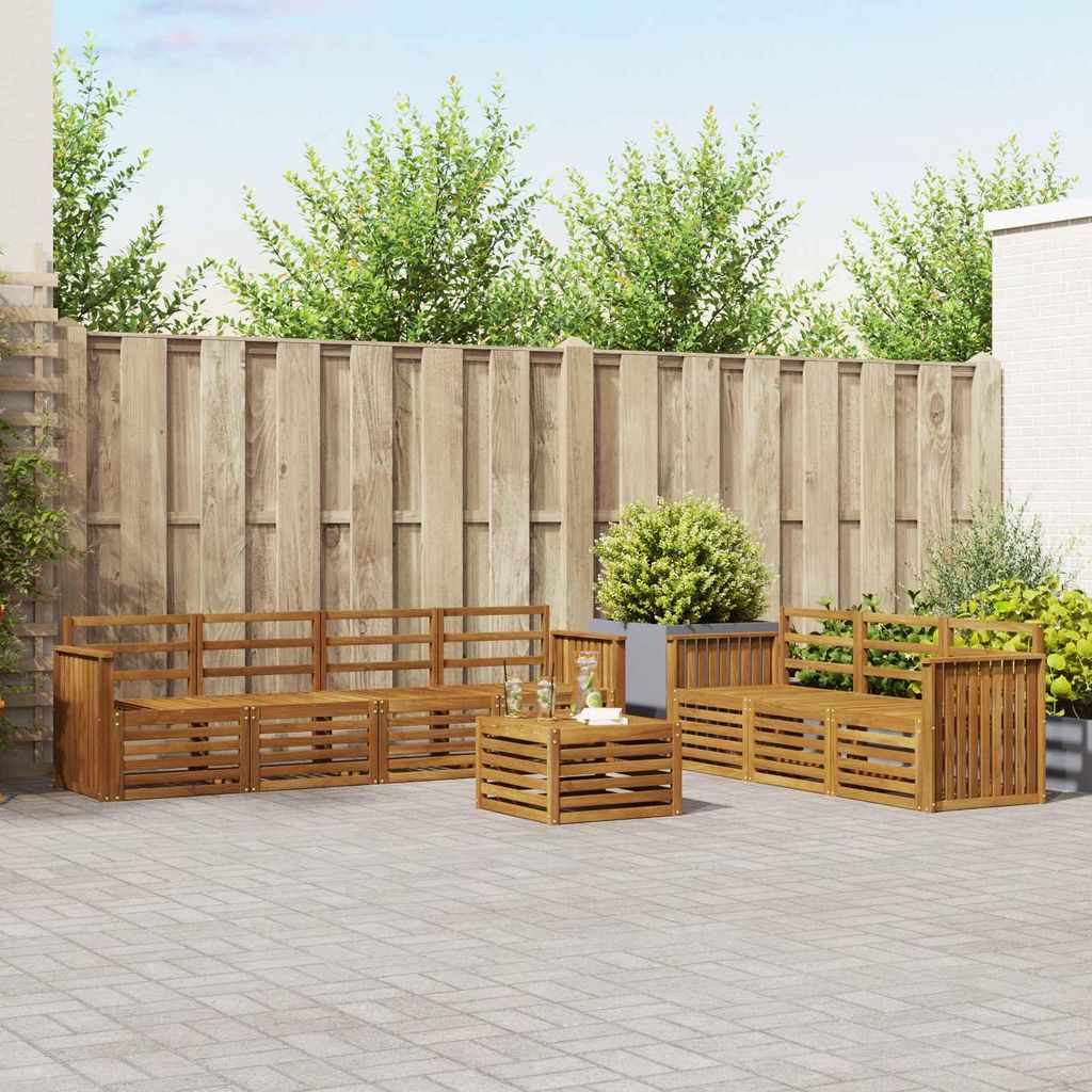(Robust Möbel)Sofagarnitur - CLORIS - Balkonmöbe/Sitzgruppe - 8 pcs - Moderne Design - Natur Massivholz Akazie - Gartensofas NeuMöbel212278