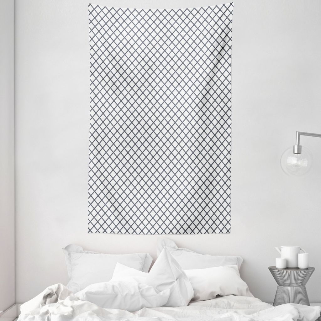 ABAKUHAUS Skizzenhaft Wandteppich und Tagesdecke, Crossing Zickzack-Linien aus Weiches Mikrofaser Stoff Waschbar ohne Verblassen Digitaldruck, 140 ...
