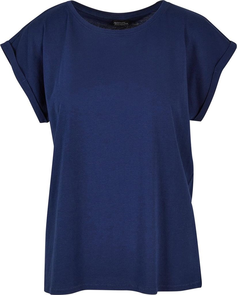 Build Your Brand - T-Shirt Überschnittene Schulter für Damen RW8374 (3XL) (Marineblau)