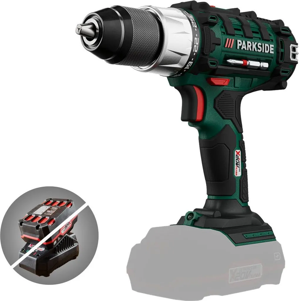 Perceuse-visseuse Parkside PABS 20-Li E6 avec mandrin monomanchon 13mm