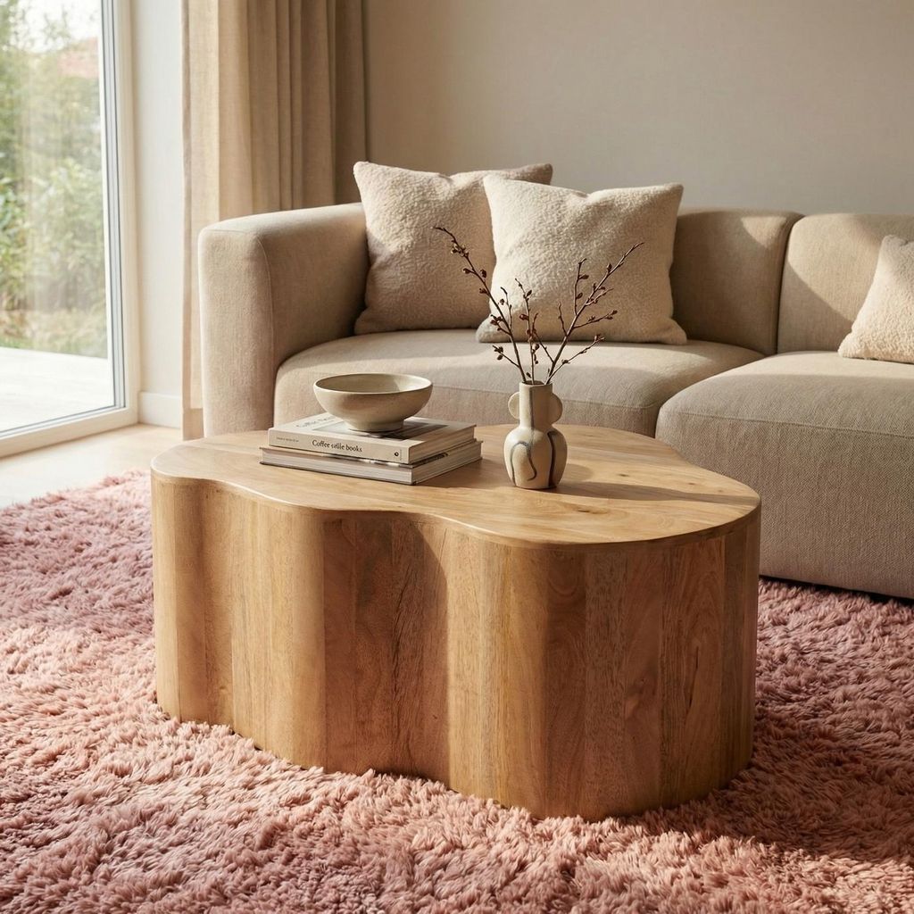 Giga Meubel Couchtisch Moos - Organisch Natur - 70cm