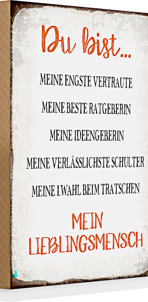 Holzschild Spruch 20x30cm du bist mein Lieblingsmensch