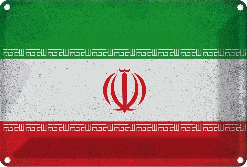 vianmo Blechschild 20x30 cm Iran Vintage Flagge Fahne Wappen