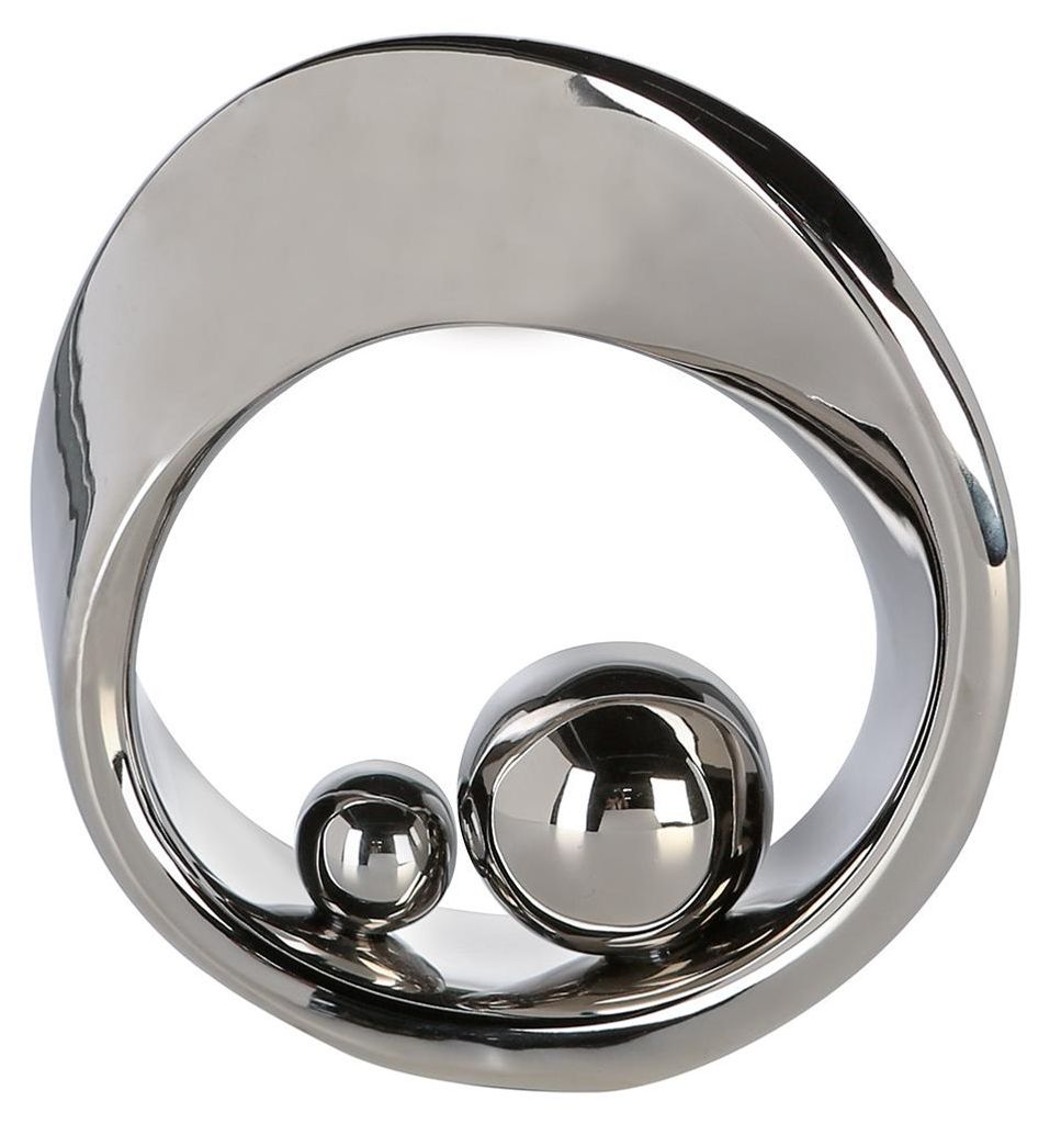 GILDE Skulptur, "Spin", Keramik, silberfarben, , L. 6 cm, Imagen del producto 