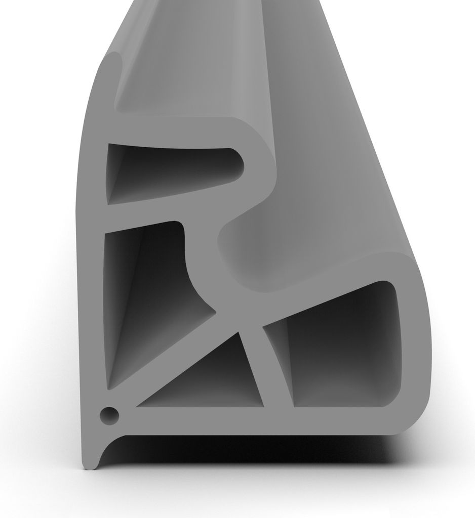 Stahlzargendichtung | Höhe 15,5mm, Breite 13mm | Länge 5m | Farbe grau | Türdichtung, Gummidichtung, Zimmertürdichtung