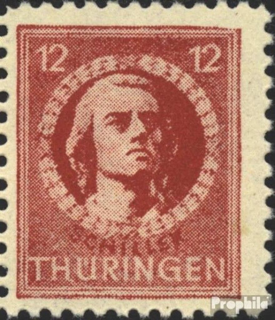 Briefmarken Sowjetische Zone (All.Bes.) 1945 Mi 97IX, gebrochene Bildecke rechts (Feld 45) postfrisch Thüringen