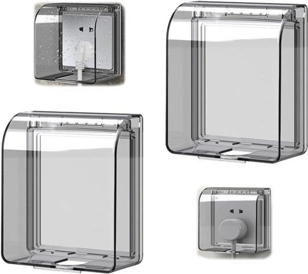 Prise murale avec clapet de protection étanche pour salle de bains x2