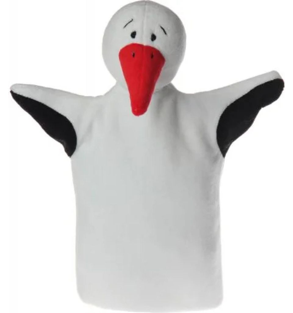 Weiche Frottee-Handpuppe Storch 28 cm, für Allergiker und Produktbild 