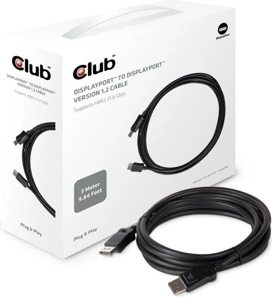 Club3D Cavo Professionale DisplayPort 1.2 CAC-1064 3m 4K UHD