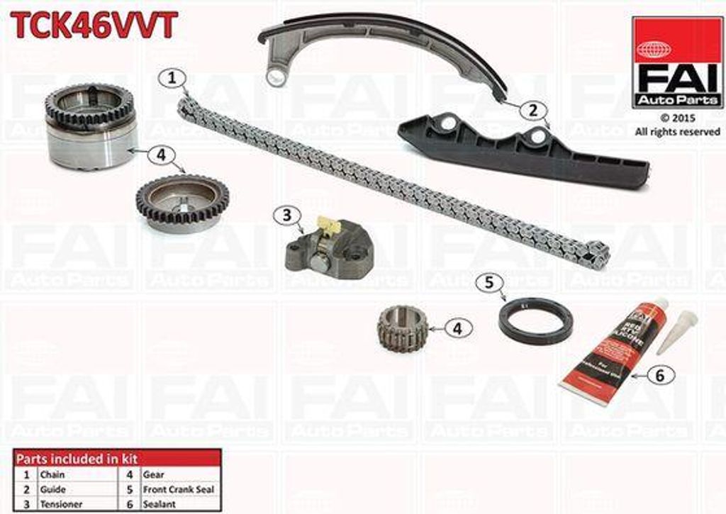 FAI AutoParts TCK46VVT Steuerkettensatz OE 13028AX000 kompatibel mit Micra, Note, Vectra