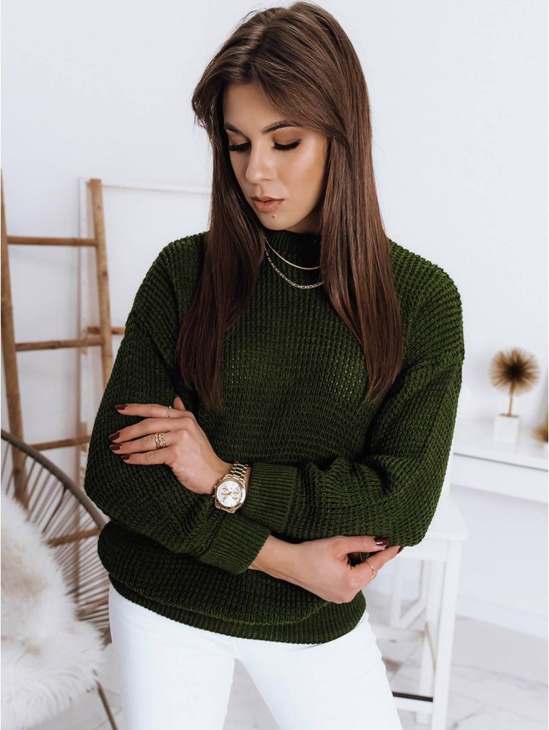 Dstreet Klassischer Pullover für Frauen Cameron dunkelgrün S