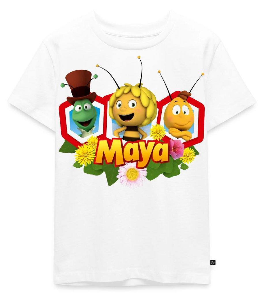 Spreadshirt Biene Maja Freunde Flip Willi Kinder Premium T-Shirt, 98/104 (2 Jahre), Weiß