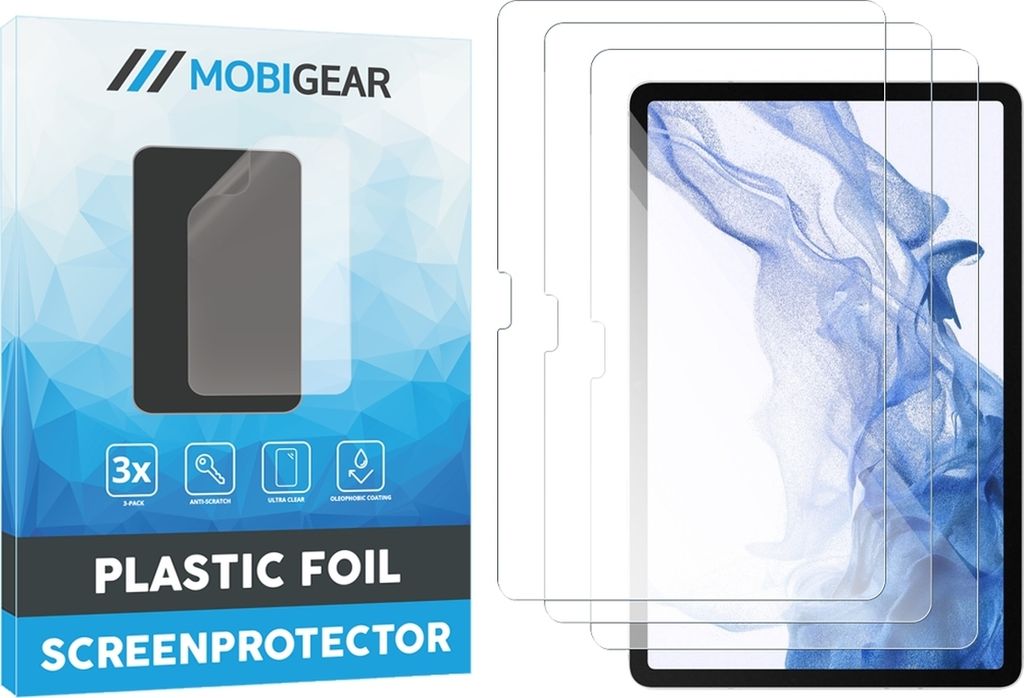 Mobigear Samsung Galaxy Tab S8 Plus Displayschutz Schutzfolie - Hüllenfreundlich (3er Pack)
