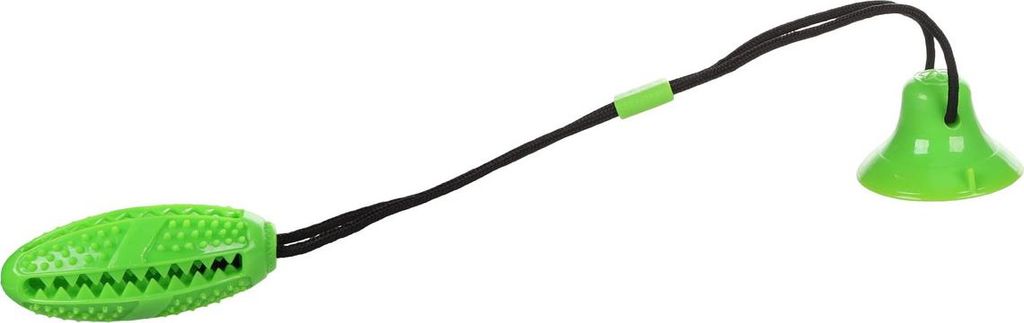 Flamingo Hundespielzeug Klevo Stick und Saugnapf mit Seil grün