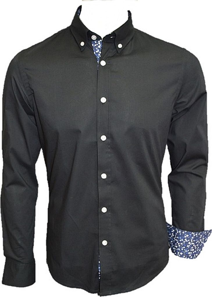 Brandneu Designer Herrenhemd CARISMA Schwarz uni CRM8238 S