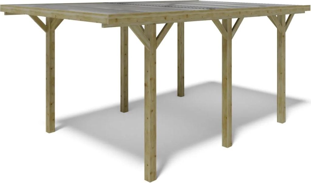 Carport, abri de voiture  3.04x5.12 m - 15.56 m2 - Image du produit 