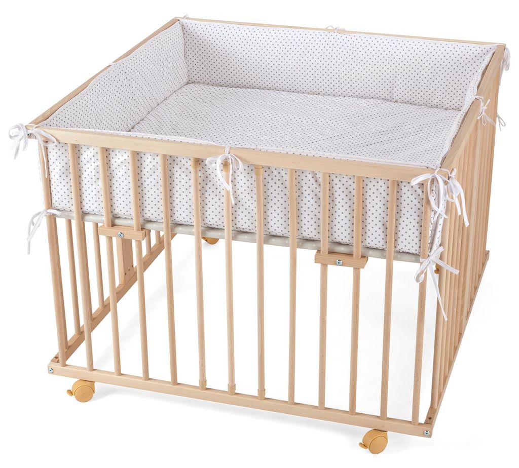 WALDIN Baby Laufgitter Laufstall ca.100 x 100 cm Buche Produktbild 