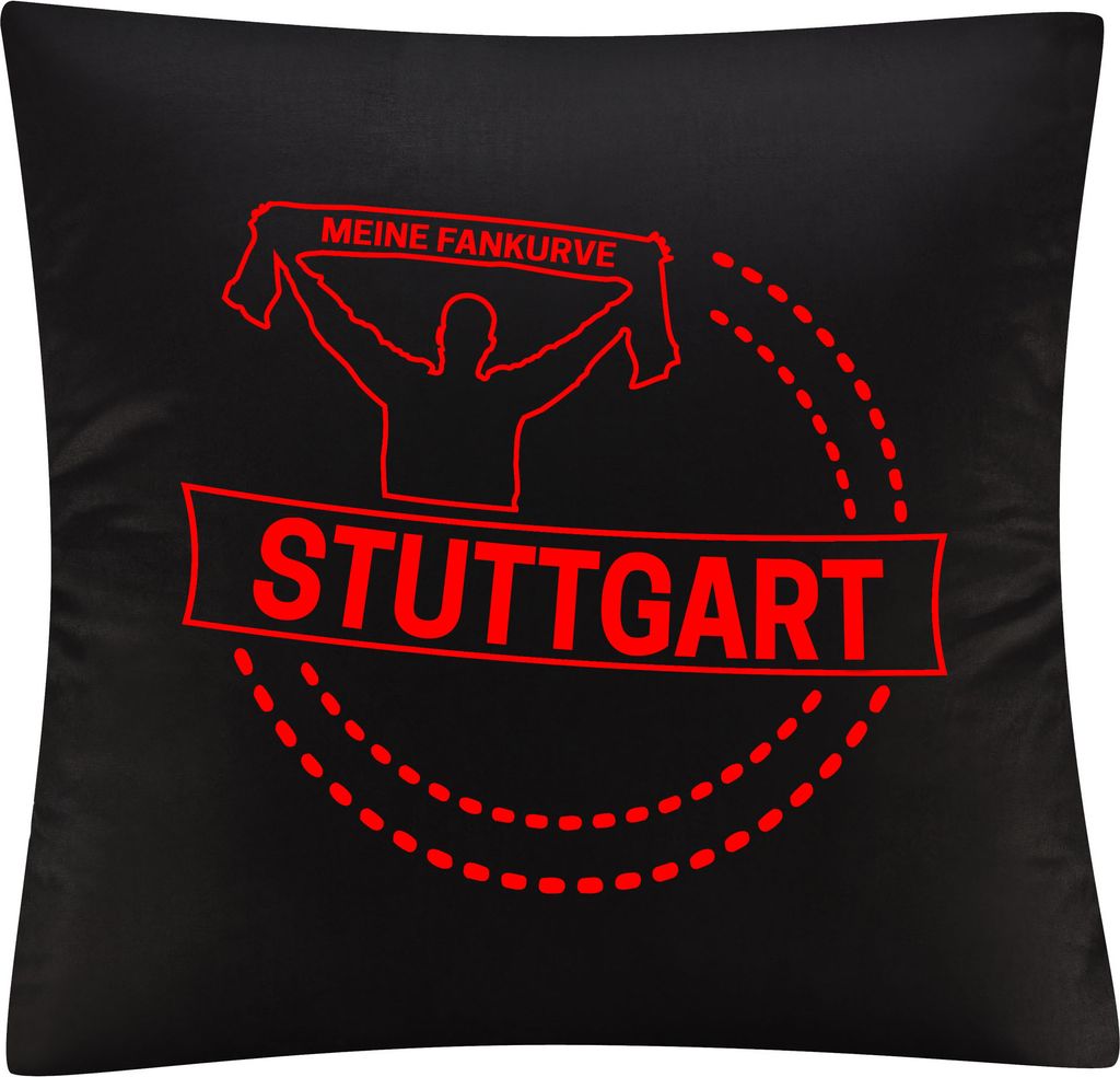 multifanshop Kissenbezug - Stuttgart - Meine Fankurve, schwarz, Größe one size