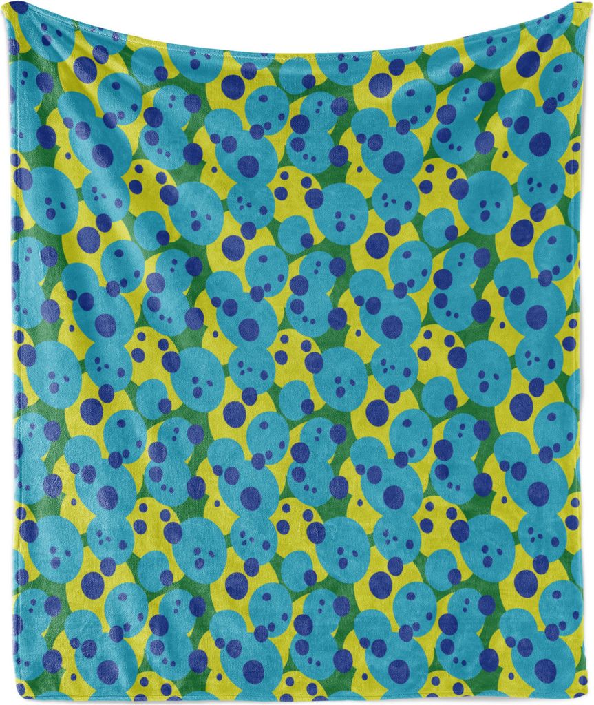 ABAKUHAUS Abstrakt Weich Flanell Fleece Decke, Kreise Ovals Abgerundete Wackelige Geometrische PointsVintage Figuren Bubbly Boho, 175 x 230 cm, Meh...