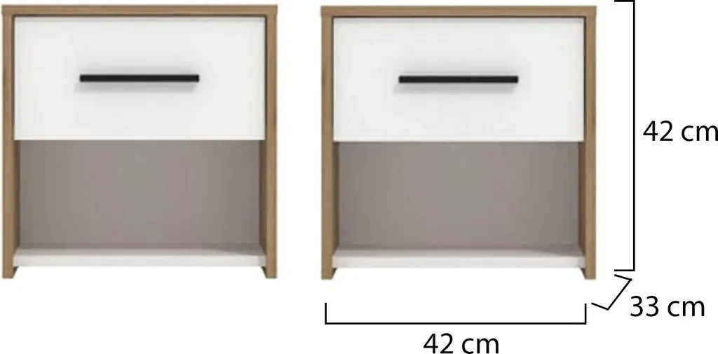 Table de Nuit Chêne Brun à Nœuds 42cm : Design Industriel et Praticité - 3
