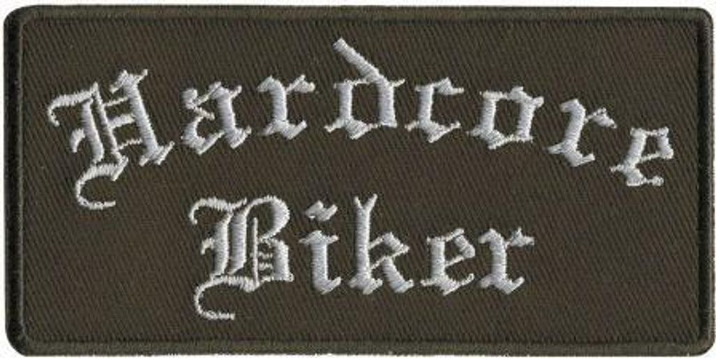 AUFNÄHER - Hardcore Biker - 01795 - Gr. ca. 8 x 2,5cm - Patches Stick Applikation