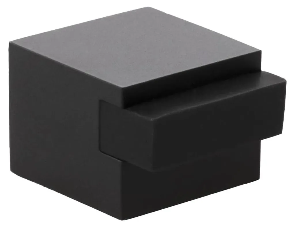 Butoir de porte adhésif noir mat carré en acier pour sol et parquet