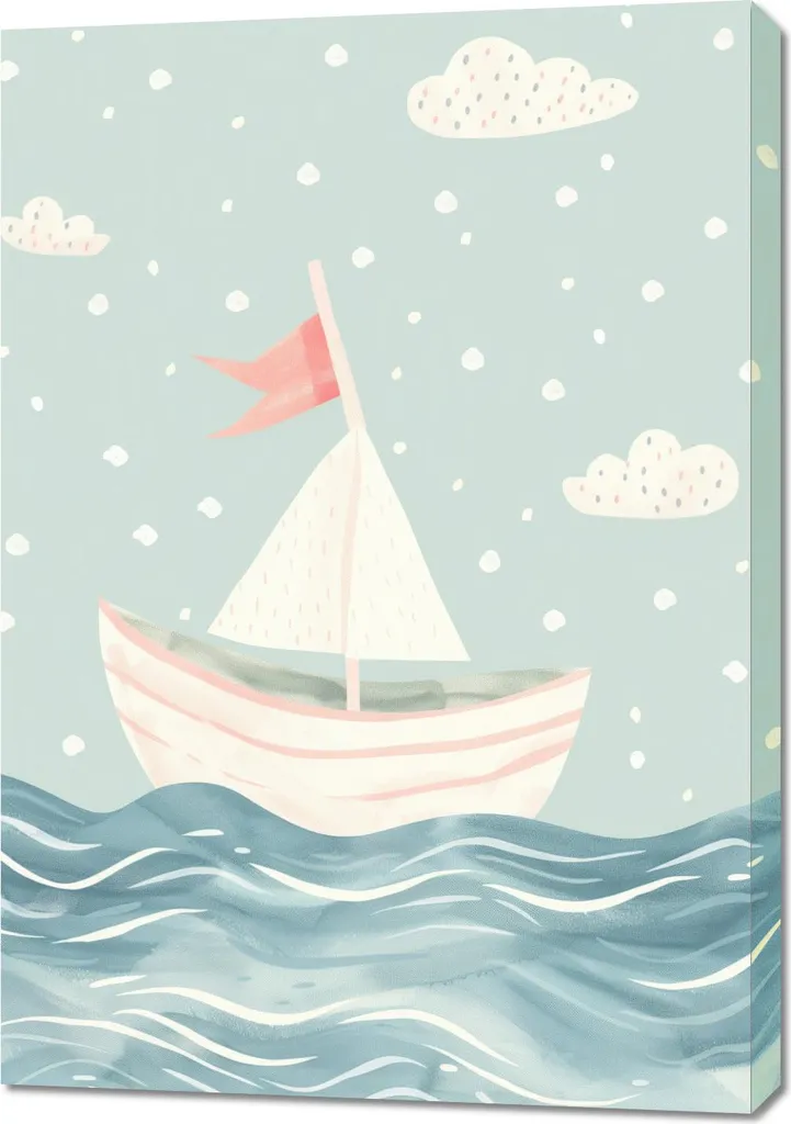 Offerta Quadro 70x100 Nave per Bambini - Arredo Parete Pronta Consegna