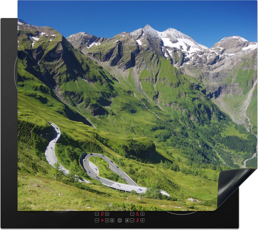 KitchenYeah Herdabdeckplatte Die Großglocknerstraße durch die österreichischen Alpen , 58x51cm, Küche Deko, Glaskeramikfeld Herdabdeckung, Ab...
