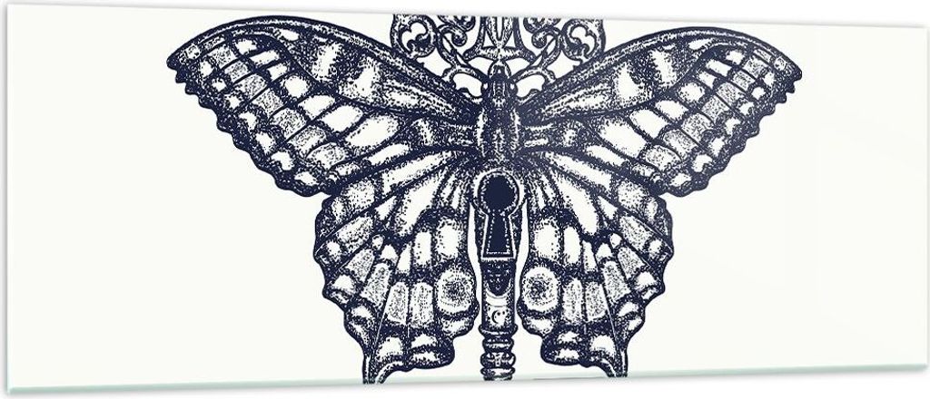 Bilder auf glas - Eleganz fantasie gotisch grafische - 140x50cm - Glasbilder - Wandbilder - Kunstdruck - Wanddekoration aus Glas - Glas Bilder - Wa...