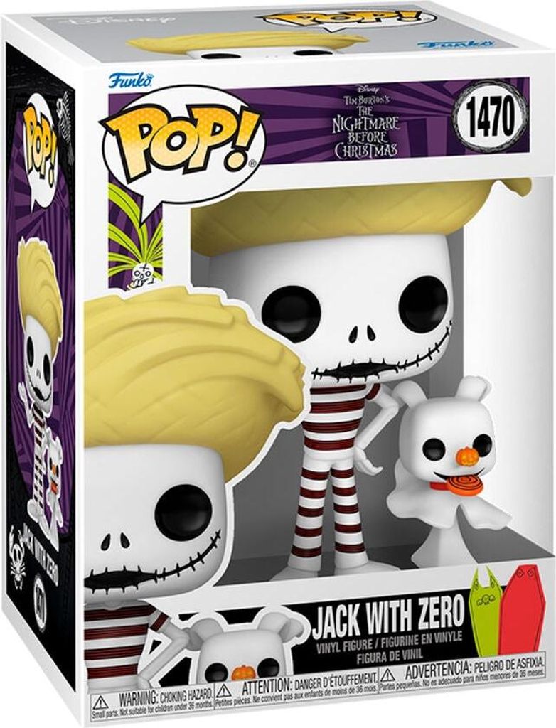 Jack Skellington Figur mit Zero aus „Nightmare Before Christmas“