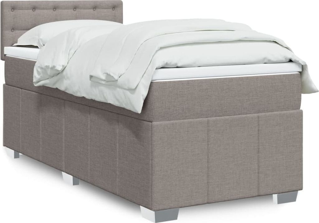 Boxspringbett mit Matratze Taupe 90x200 cm Stoff 3286969
