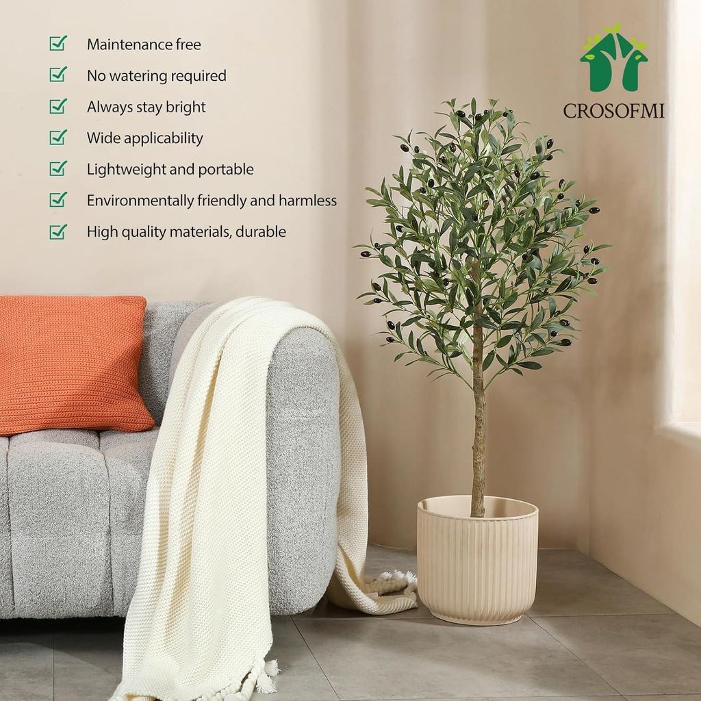 Kunstpflanze Olive Olivenbaum Kunstbaum Künstliche Pflanze Mit Echtholz 45cm Decovego Decovego S0d20064