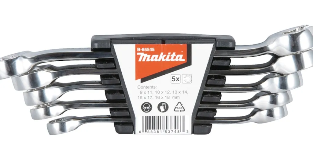 Jeu de clés mixtes Makita B-65545 pour desserrer les écrous difficiles