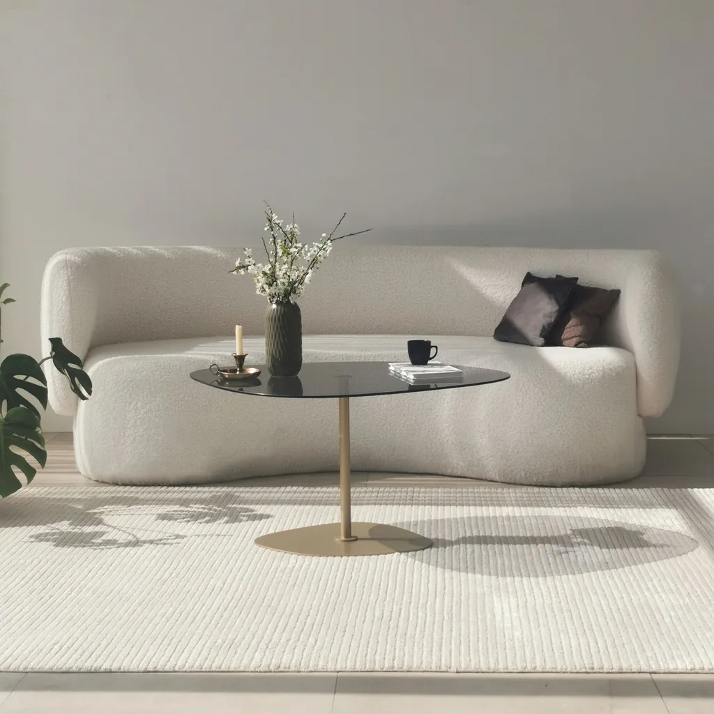 Table basse Soho idéale pour petit salon - Verre trempé gris 85x67x40 cm