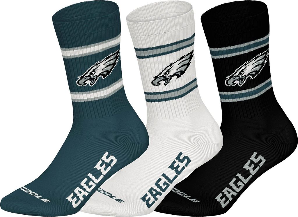 NFL Philadelphia Eagles 3er-Pack weiche Baumwoll-Socken | Produktbild 
