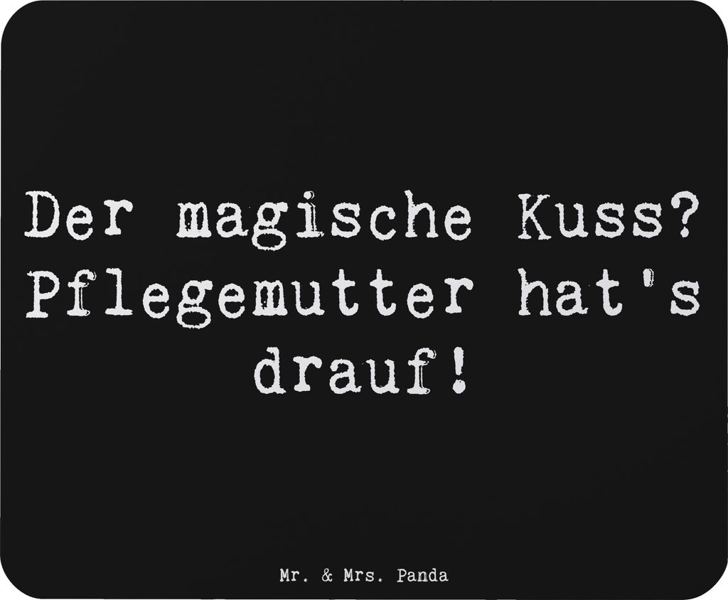 Mr. & Mrs. Panda Mousepad Spruch Pflegemutter Kuss - Schwarz - Geschenk, Verwandte, Trost, laptop mauspad, Magie, Pflegekind, Fürsorge, mousematte...