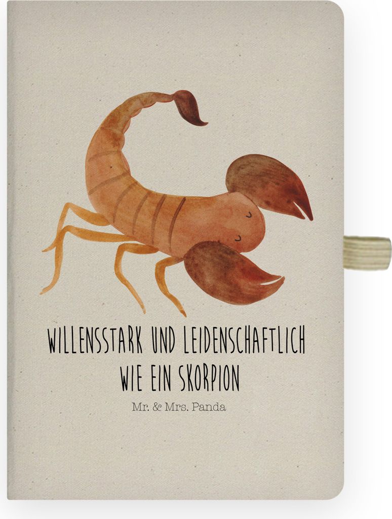 Mr. & Mrs. Panda Notizbuch kariert Sternzeichen Skorpion - Transparent - Geschenk, Geburtstag November, Journal, Adressbuch, Kladde, Oktober, DIN A...