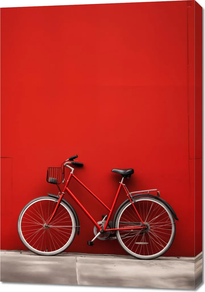 Affiche Vélo Rouge 70 x 100 cm - Poster Vintage pour Déco Grand Format