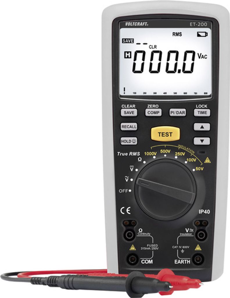 VOLTCRAFT ET-200 Isolationsmessgerät 50 V, 100 V, 250 V, Immagine del prodotto 
